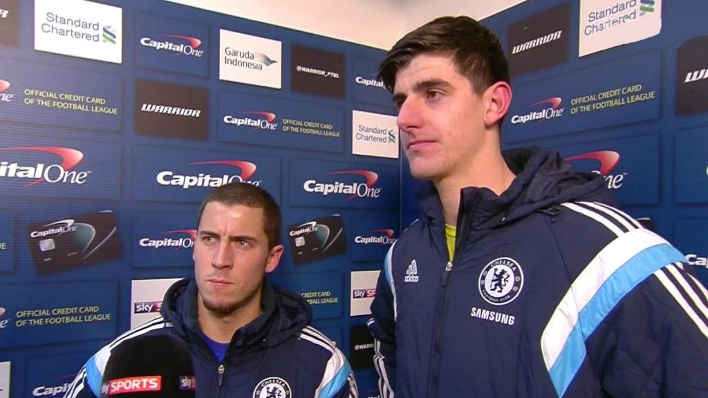 Eden Hazard and Thibaut Courtois